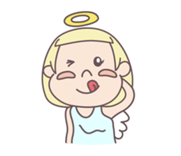 kawaii angel with bobbed hair sticker #9564392