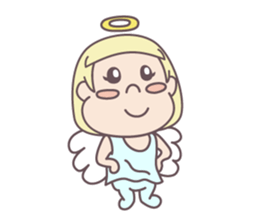 kawaii angel with bobbed hair sticker #9564393
