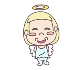 kawaii angel with bobbed hair sticker #9564394