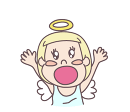 kawaii angel with bobbed hair sticker #9564396