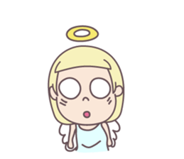 kawaii angel with bobbed hair sticker #9564397