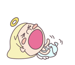 kawaii angel with bobbed hair sticker #9564400