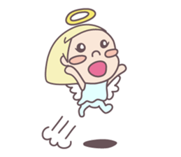 kawaii angel with bobbed hair sticker #9564402