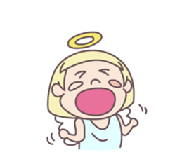 kawaii angel with bobbed hair sticker #9564404
