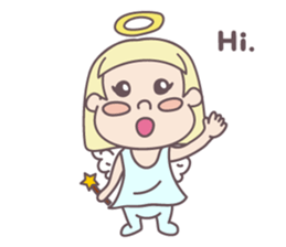 kawaii angel with bobbed hair sticker #9564406