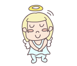 kawaii angel with bobbed hair sticker #9564407