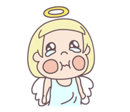 kawaii angel with bobbed hair sticker #9564412