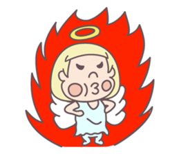 kawaii angel with bobbed hair sticker #9564414