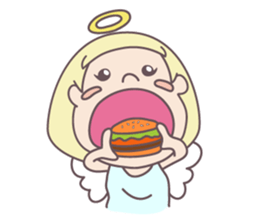 kawaii angel with bobbed hair sticker #9564416