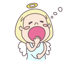 kawaii angel with bobbed hair sticker #9564418