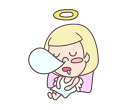 kawaii angel with bobbed hair sticker #9564419