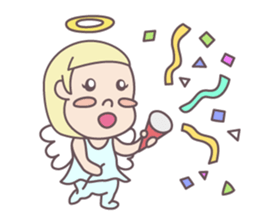 kawaii angel with bobbed hair sticker #9564420