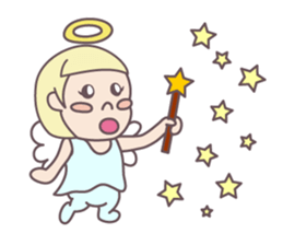 kawaii angel with bobbed hair sticker #9564421