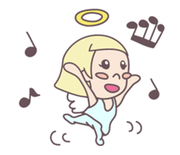 kawaii angel with bobbed hair sticker #9564422