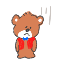 Bear wearing a red vest sticker #9564745