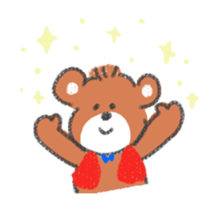 Bear wearing a red vest sticker #9564776