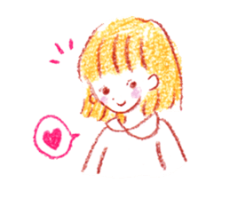 a colored pencil! heart sticker #9565052