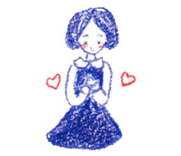 a colored pencil! heart sticker #9565055