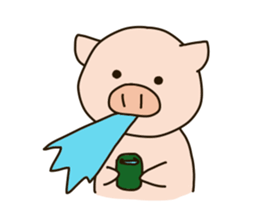 PUNIPUNI fat pig sticker #9567911