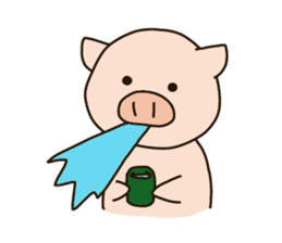 PUNIPUNI fat pig sticker #9567911