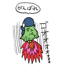 Human-Faced Penguin and his friends sticker #9570029