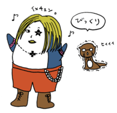 Human-Faced Penguin and his friends sticker #9570031