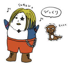 Human-Faced Penguin and his friends sticker #9570031