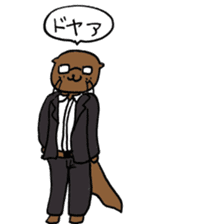 Human-Faced Penguin and his friends sticker #9570049