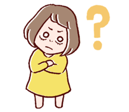 Bangs were cut too much. sticker #9574925