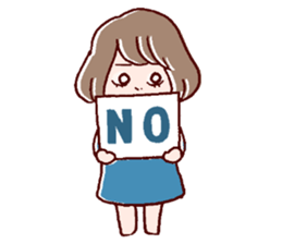 Bangs were cut too much. sticker #9574929