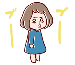 Bangs were cut too much. sticker #9574931