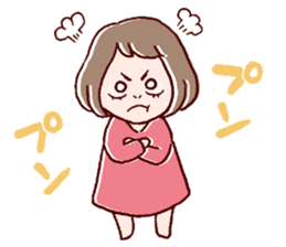 Bangs were cut too much. sticker #9574933