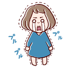 Bangs were cut too much. sticker #9574937