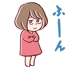 Bangs were cut too much. sticker #9574945