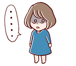 Bangs were cut too much. sticker #9574946