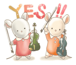 Cute bear and rabbit 5 by Torataro sticker #9575441