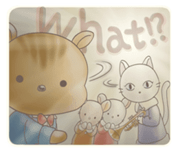 Cute bear and rabbit 5 by Torataro sticker #9575452