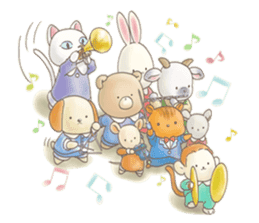 Cute bear and rabbit 5 by Torataro sticker #9575454