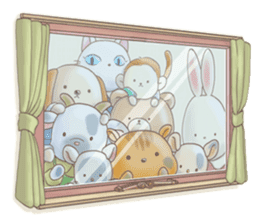 Cute bear and rabbit 5 by Torataro sticker #9575455