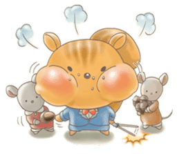 Cute bear and rabbit 5 by Torataro sticker #9575460
