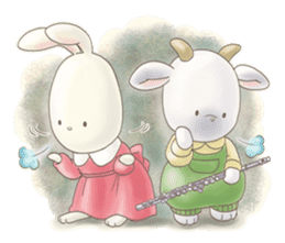 Cute bear and rabbit 5 by Torataro sticker #9575462