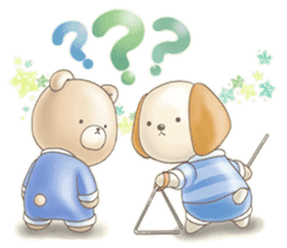 Cute bear and rabbit 5 by Torataro sticker #9575463