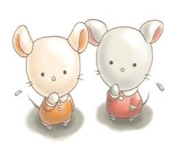 Cute bear and rabbit 5 by Torataro sticker #9575466