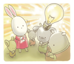 Cute bear and rabbit 5 by Torataro sticker #9575469