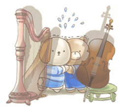 Cute bear and rabbit 5 by Torataro sticker #9575471