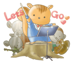 Cute bear and rabbit 5 by Torataro sticker #9575475
