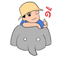 elephant and the driver (Thai language) sticker #9575520
