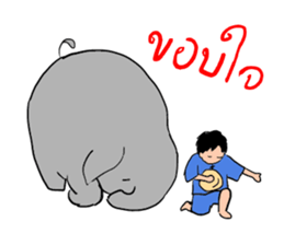 elephant and the driver (Thai language) sticker #9575526