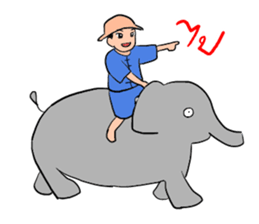 elephant and the driver (Thai language) sticker #9575538