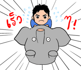 elephant and the driver (Thai language) sticker #9575543